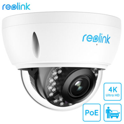 Kamera Reolink RLC-842A, 4K Ultra HD, PoE, zaznavanje oseb / vozil, 5x optični zoom, IR nočno snemanje, snemanje zvoka, aplikacija, IP66 vodoodpornost, bela