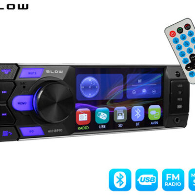 BLOW AVH8990 avto radio, FM Radio, Bluetooth, 4x60W, LCD zaslon, telefoniranje, MP3 / USB / microSD / AUX, daljinski upravljalnik, 1-DIN