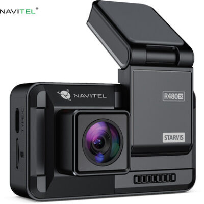 NAVITEL R480 2K avto kamera + vzvratna kamera, 2K Super HD, SONY senzor, Night Vision, G-senzor, magnetni nosilec, aplikacija, darilni bon, črna