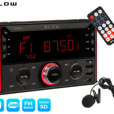 BLOW AVH9620 avto radio, FM Radio, Bluetooth, 4x60W, LCD zaslon, telefoniranje, MP3 / USB / microSD / AUX, daljinski upravljalnik, 2-DIN