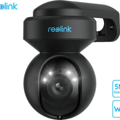 Reolink E1 OUTDOOR IP kamera, 5MP Super HD, WiFi, vrtenje in nagibanje, IR nočno snemanje, LED reflektorji, aplikacija, vodoodporna, dvosmerna komunikacija, črna