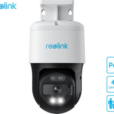 Reolink RLC-830A IP kamera, 4K Ultra HD, PoE, vrtenje in nagibanje, IR nočno snemanje, LED reflektorji, aplikacija, IP65 vodoodpornost, dvosmerna komunikacija, bela