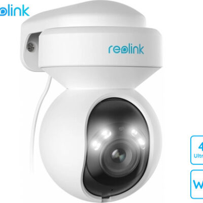 Reolink E1 OUTDOOR PRO IP kamera, 4K 8MP Ultra HD, WIFI 6, vrtenje in nagibanje, IR nočno snemanje, LED reflektorji, aplikacija, vodoodporna, dvosmerna komunikacija, bela