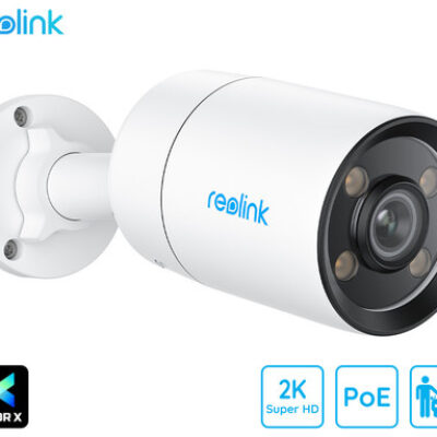 Reolink CX410 IP kamera, 2K Super HD, PoE, ColorX, barvno nočno snemanje, LED reflektorji, aplikacija, IP67 vodoodpornost, dvosmerna komunikacija, bela