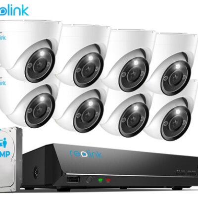 Reolink RLK16-1200D8-A varnostni komplet, 1x NVR snemalna enota (4TB) + 8x IP kamere D1200, zaznavanje gibanja, 4K Ultra HD+, IR LED, dvosmerna komunikacija, aplikacija, IP67