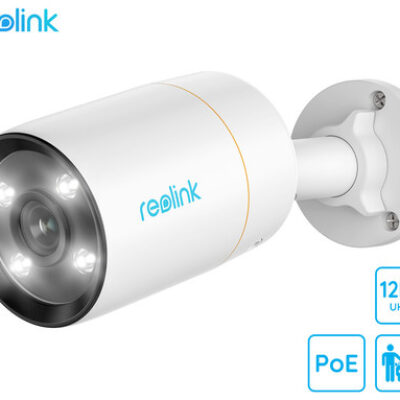 Reolink RLC-1212A IP kamera, PoE, 12MP UHD+, IR nočno snemanje, LED reflektor, aplikacija, IP66 vodoodpornost, dvosmerna komunikacija, bela