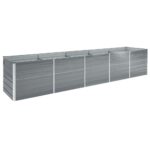 Visoka greda pocinkano jeklo 400x80x77 cm siva