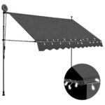 Ročno zložljiva tenda z LED lučkami 300 cm antracitna