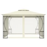 Paviljon z mrežami 300x300x265 cm krem - Image 2