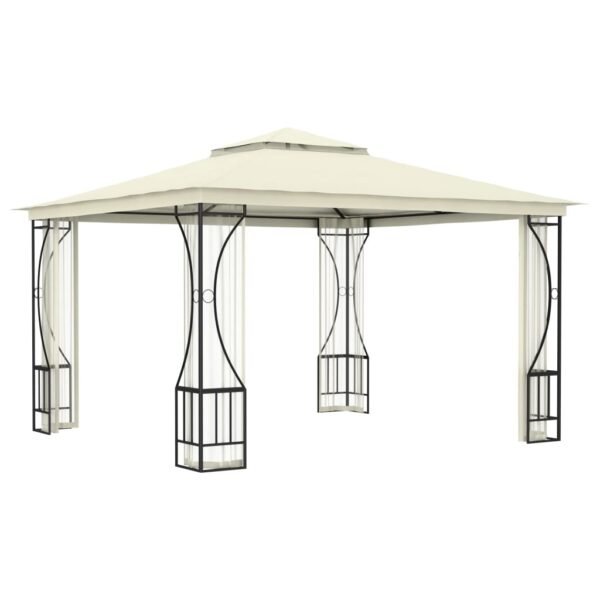 Paviljon z mrežami 300x300x265 cm krem - Image 3