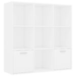 Knjižna omara bela 98x30x98 cm iverna plošča - Image 2