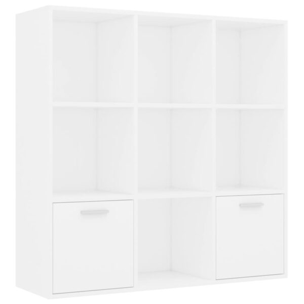 Knjižna omara bela 98x30x98 cm iverna plošča - Image 2