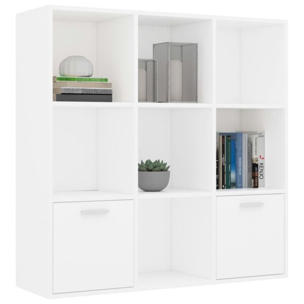 Knjižna omara bela 98x30x98 cm iverna plošča - Image 3