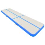 Napihljiva gimnastična podloga s tlačilko 700x100x20 cm modra - Image 2
