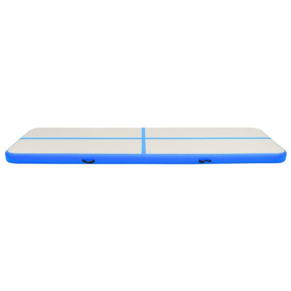 Napihljiva gimnastična podloga s tlačilko 700x100x20 cm modra - Image 3