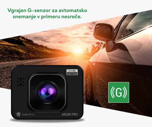 NAVITEL AR200 PRO avto kamera, Full HD, Night Vision, G-senzor, aplikacija, 2" zaslon, 140° snemalni kot, darilni bon, črna - Image 2