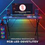 Profesionalna GAMING miza GENESIS HOLM 200 RGB, LED RGB osvetlitev, USB 3.0 razdelilec - Image 3