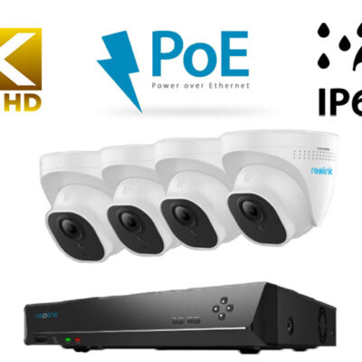 Reolink PoE set, RLK8-800D4, 4K-UHD NVR snemalna enota, 2T HDD trdi disk + 4x IP kamere 4K B800