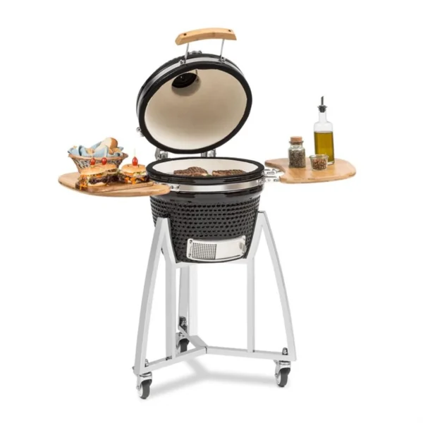 Klarstein Queensize kamado, žar, termometer, odstranljive stranice, črna