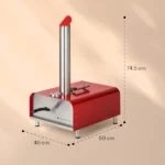 Klarstein Diavolo, peč za pizze na pelete, vključno s kamnom za pico, termometer, nerjaveče jeklo - rdeča - Image 8