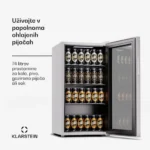 Klarstein Beersafe 74 Slim, hladilnik, 74 litrov, 3 police, panoramska steklena vrata - Image 3