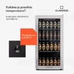 Klarstein Beersafe 74 Slim, hladilnik, 74 litrov, 3 police, panoramska steklena vrata - Image 4