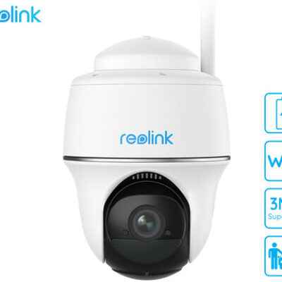 Reolink ARGUS B420 IP kamera, 3MP Super HD, WiFi, baterija, vrtenje in nagibanje, IR nočno snemanje, aplikacija, vodoodporna, dvosmerna komunikacija, bela