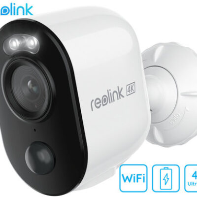 Reolink ARGUS 3 ULTRA IP kamera, 4K 8MP Ultra HD, Dual WiFi, baterija, barvno nočno snemanje, LED reflektorji, aplikacija, vodoodporna, dvosmerna komunikacija, bela