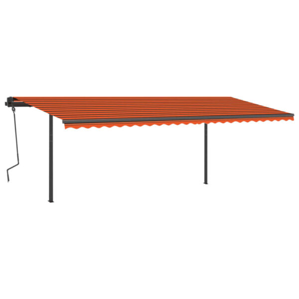 Ročno zložljiva tenda s stebrički 6x3,5 m oranžna in rjava - Image 2