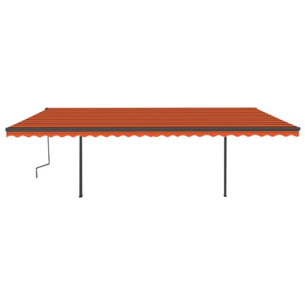 Ročno zložljiva tenda s stebrički 6x3,5 m oranžna in rjava - Image 3