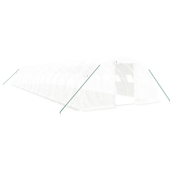 Rastlinjak z jeklenim okvirjem bel 64 m² 16x4x2 m - Image 2