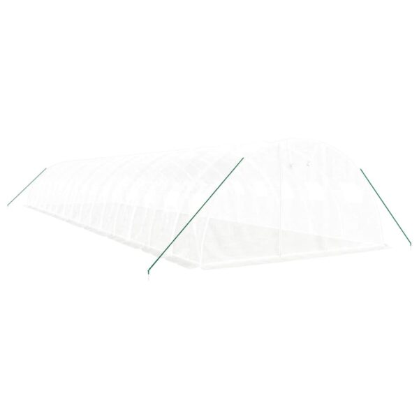 Rastlinjak z jeklenim okvirjem bel 64 m² 16x4x2 m - Image 3