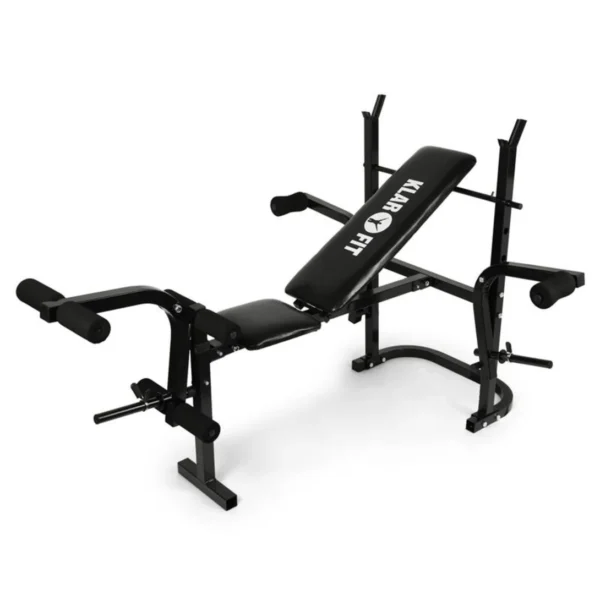 Klarfit Vadbena klop Klarfit s shranjevalnim stojalom za ročke,črne barve