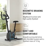 Klarfit Myon Cycle, domači trenažer, 12 kg vztrajnik, smartcardio studio, črna barva - Image 5