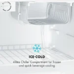 Klarstein Cool Kid, mini hladilnik s 4-litrskim zamrzovalnikom, 66 l, 41 dB, F, nerjaveče jeklo, brušeno - Image 3
