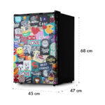 Klarstein Cool Vibe 70+, hladilnik, 72 l, 2 polici, stil Stickerbomb - Image 8