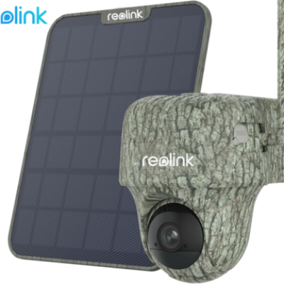 Reolink GO G450 IP kamera, kamuflažna / lovska, 4G LTE, + solarni panel, 4K Ultra HD, vrtenje in nagibanje, IR nočno snemanje, aplikacija, baterija, vodoodporna