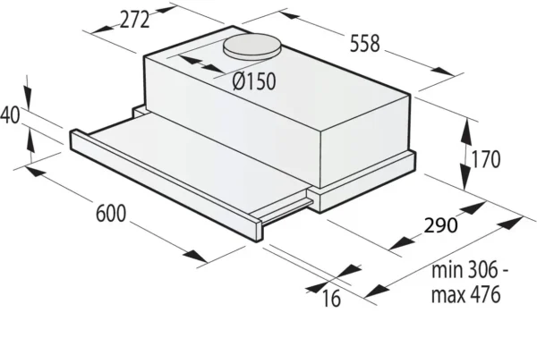 Gorenje TH60E3X izvlečna kuhinjska napa - Image 4