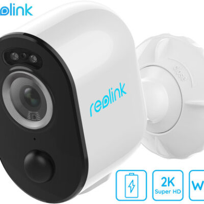 Reolink ARGUS B330 IP kamera, 2K 4MP Super HD, Dual WiFi, baterija, barvno nočno snemanje, LED reflektorji, aplikacija, vodoodporna, dvosmerna komunikacija, bela