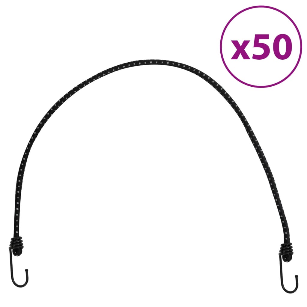 Bungee vrv z odsevnimi trakovi in kavlji 50 kosov 88 cm
