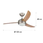 Klarstein El Paso stropni ventilator, 52" E27 navoj, 3 lopatice (bukev) - Image 7