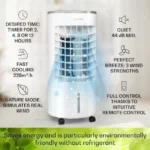 Klarstein Skypillar, hladilnik zraka 3 v 1, ventilator, vlažilec, rezervoar, 5 l, daljinski upravljalnik, bela barva - Image 2