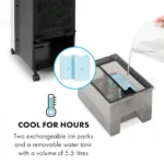 Klarstein Cooler Rush, ventilator, hladilnik zraka, 5,5 L, 45 W, daljinski upravljalnik, 2 x hladilni boks - Image 6