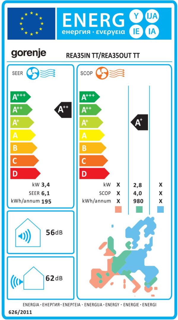 Gorenje REA35IN KC klimatska naprava (DC inverter, hitro hlajenje, ActiveCarbon filter, ogrevanje do -20 zunanje temperature) - Image 5