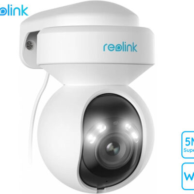 Reolink E540 IP kamera, 5MP Super HD, WiFi, vrtenje in nagibanje, IR nočno snemanje, LED reflektorji, 3x ZOOM, aplikacija, vodoodporna, dvosmerna komunikacija, bela