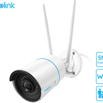 Reolink W320 IP kamera, 5MP Super HD, dvopasovni WiFi, nočno snemanje, IR LED diode, vodoodporna, aplikacija, mikrofon, 80° kot snemanja, bela