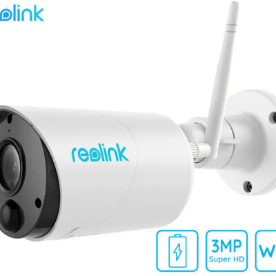 Reolink ARGUS B320 IP kamera, 3MP Super HD, WiFi, baterija, nočno snemanje, IR LED diode, vodoodporna, aplikacija, dvosmerna komunikacija, bela