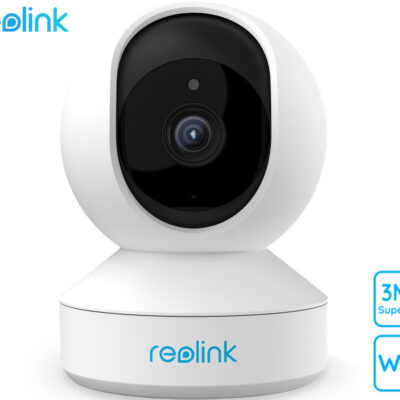 Reolink E320 IP kamera, 3MP Super HD, WiFi, vrtenje in nagibanje, IR nočno snemanje, aplikacija, dvosmerna komunikacija, pametni alarm, bela