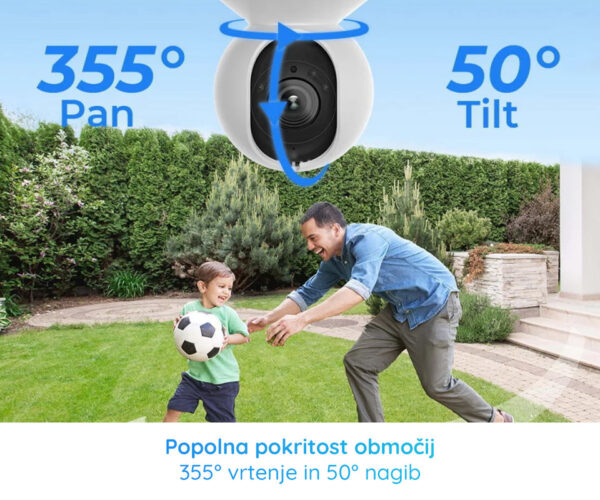 Reolink E560P IP kamera, PoE, 4K 8MP Ultra HD, vrtenje in nagibanje, IR nočno snemanje, LED reflektorji, aplikacija, vodoodporna, dvosmerna komunikacija, bela - Image 3