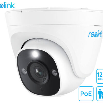 Reolink P344 IP kamera, PoE, 12MP UHD+, IR nočno snemanje, LED reflektor, aplikacija, IP67 vodoodpornost, dvosmerna komunikacija, bela